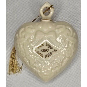 Vintage 1997 Lenox Porcelain Heart Ornament In Original Box